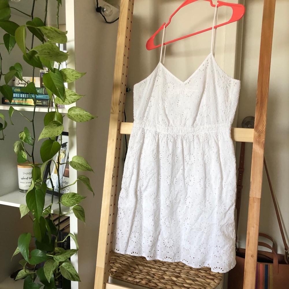 Madewell white eyelet lace dress